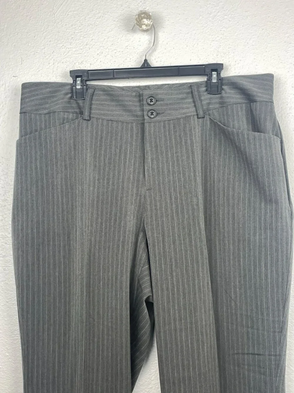 NWT Eddie Bauer Women's Gray Striped BLAKELY FIT Dress Pants - Size 20W